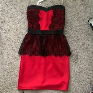 Lace Peplum Cocktail Dress